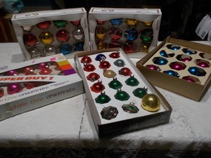 Vintage Assorted Glass Christmas Tree Ornaments Lot  Multiple Sets