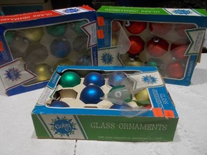 Assorted Vintage Glass Christmas Ornaments Lot  Multiple Multi-Color Sets