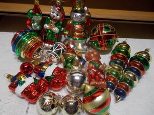 Assorted Vintage Glass Christmas Ornaments Lot