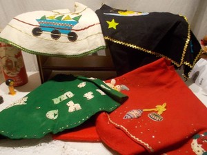 Assorted Vintage & Festive Christmas Tree Skirts Lot
