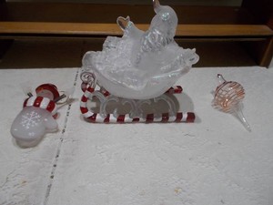 Vintage Glass Holiday Figurine & Christmas Ornament Lot