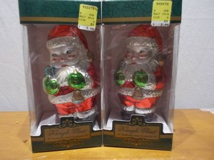 Kringle Glass Boxed Santa Claus Holiday Figurine & Ornament Set