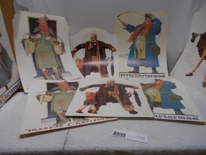 Vintage Victorian Dickensian Christmas Character Cutouts & Die-Cut Decor Lot