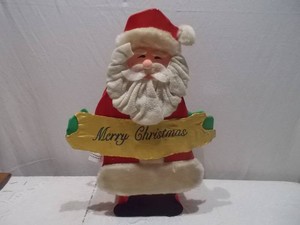 Vintage Tabletop Santa Figure with Holiday Sign