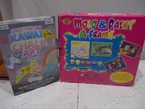 Kids DIY Craft Kits Lot Kawaii Chalk Art & Mold & Paint a Frame