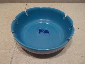 Vintage Blue Ceramic Souvenir Ashtray  California Travel Collectible