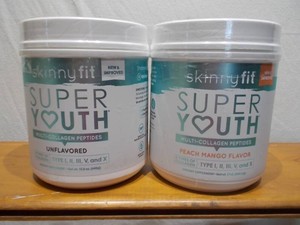 SkinnyFit Super Youth Multi-Collagen Peptides Lot  Unflavored & Peach Mango