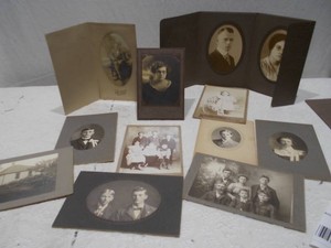 Antique Victorian & Edwardian Portrait Photographs Lot  Assorted Cabinet Cards & Folders