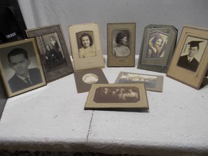 Vintage Antique Portrait Photographs Lot  Matted Studio Portraits & Graduation Picture