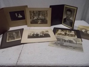Antique Framed Portrait Photographs Lot  Oval Frames & Vintage Family Pictures