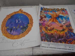 Vintage Disney Hercules & Classic Disney Giant Movie Posters Lot
