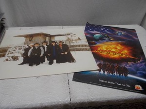 Vintage 1998 Armageddon Movie Promotional Poster & Country Music Band Print Lot