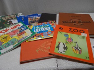 Vintage Childrens Activity Books, Coloring Books & Sports History Book Lot
