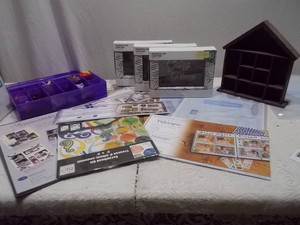 Miniature Wooden House Shadow Box Shelf & Dollhouse Craft Trinket Organizer Lot