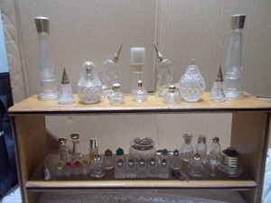Vintage Clear Glass Cruets, Decanters & Vanity Bottles Lot
