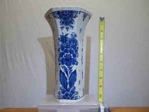 Vintage Delft Blue Handpainted Ceramic Vase - Made in Holland