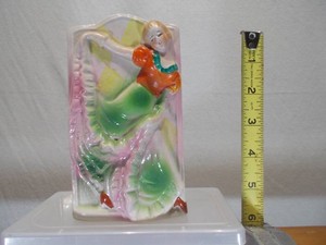 Vintage Ceramic Southern Belle Figural Wall Pocket Planter - Made in Japan