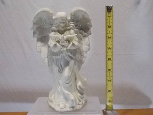 Vintage White Ceramic Angel Figurine with Heart