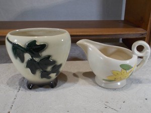 Vintage Royal Copley Pottery Planter & Creamer Pitcher Set