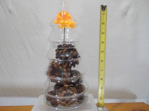 Clear Glass Christmas Tree Jar  Candy Dish with Lid