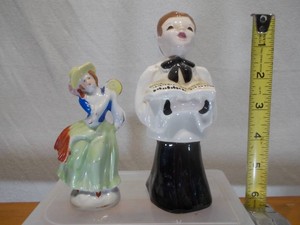 Vintage Ceramic Figurines - Singing Choir Boy & Seated Lady