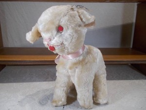Vintage Expert Toy Stuffed Lamb  Sheep Plush with Pink Ribbon