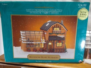 Vintage Ceramic Christmas Village Greenhouse  Flower Conservatory Lighted Building