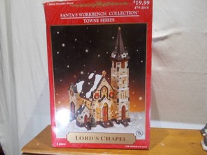 Vintage Ceramic Christmas Village Cathedral Church Lighted Building