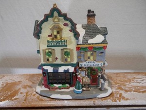 Vintage Ceramic Christmas Village Bakery Shop Lighted Building