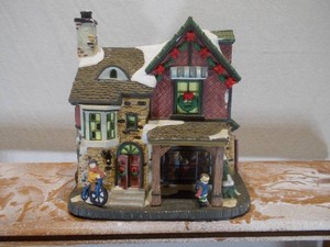 Title Options  Vintage Ceramic Christmas Village Country General Store Lighted Building