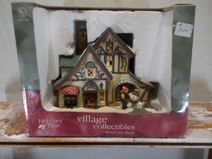 Vintage Village Collectibles Ceramic Toy Shop Lighted Building