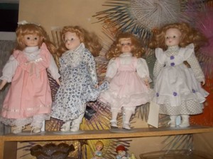 Vintage Porcelain Bisque Collector Dolls Group Lot