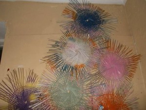 Vintage Hand-Made Woven Straw Star Ornaments Lot (Togs  Scandinavian Folk Art)