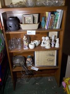 Vintage Wooden Bookshelf Display Unit Lot