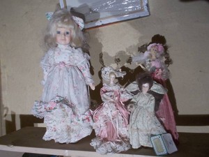 Vintage Porcelain Bisque Collector Dolls Group Lot