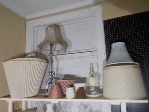 Vintage Lamp Shades & Lighting Parts Assortment Lot