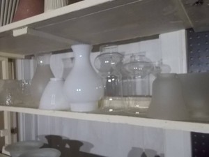 Vintage Clear & Frosted Glass Lamp Shades & Globes Lot
