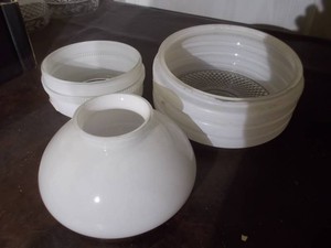 Vintage White Glass Lamp Shades & Globes Assortment