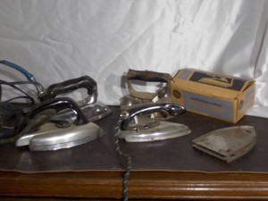 Vintage Electric Clothing Irons & GE Box Lot