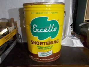 Vintage Excello Shortening Advertising Tin Can