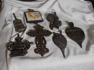 Vintage Cast Iron Trivets & Wall Decor Assortment