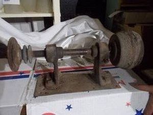 Vintage Benchtop Arbor  Pulley Shaft Assembly