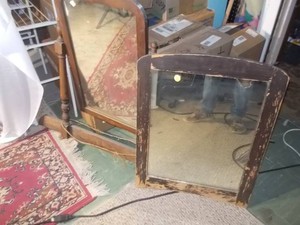 Pair of Vintage Wooden Dresser Mirrors
