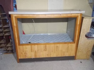 Wooden Countertop Glass Display Case
