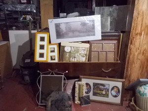 Large Assortment of Picture Frames and Decorative Mirror