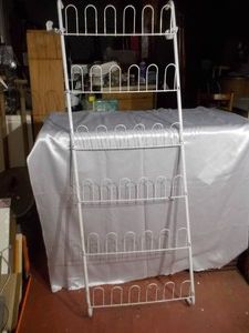 Tall White Wire Shoe Rack