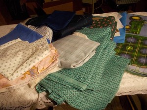Mixed Lot of Crafting Fabric & Textiles - Includes John Deere Tractor Print