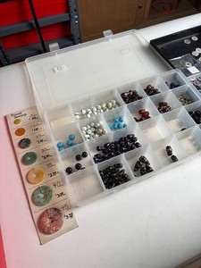 Assorted Stone Donut Beads, Cabochons & India Glass Beads Mixed Lot
