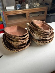 Rustic Woven Bark Baskets Mixed Lot