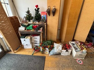 Christmas Decorations Mixed Lot - Trees, Ornaments, Lights & Garland